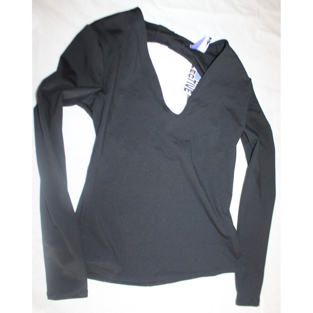 Future Collective Long Sleeve Open Back Kahlana Barfield Blouse size XS Black